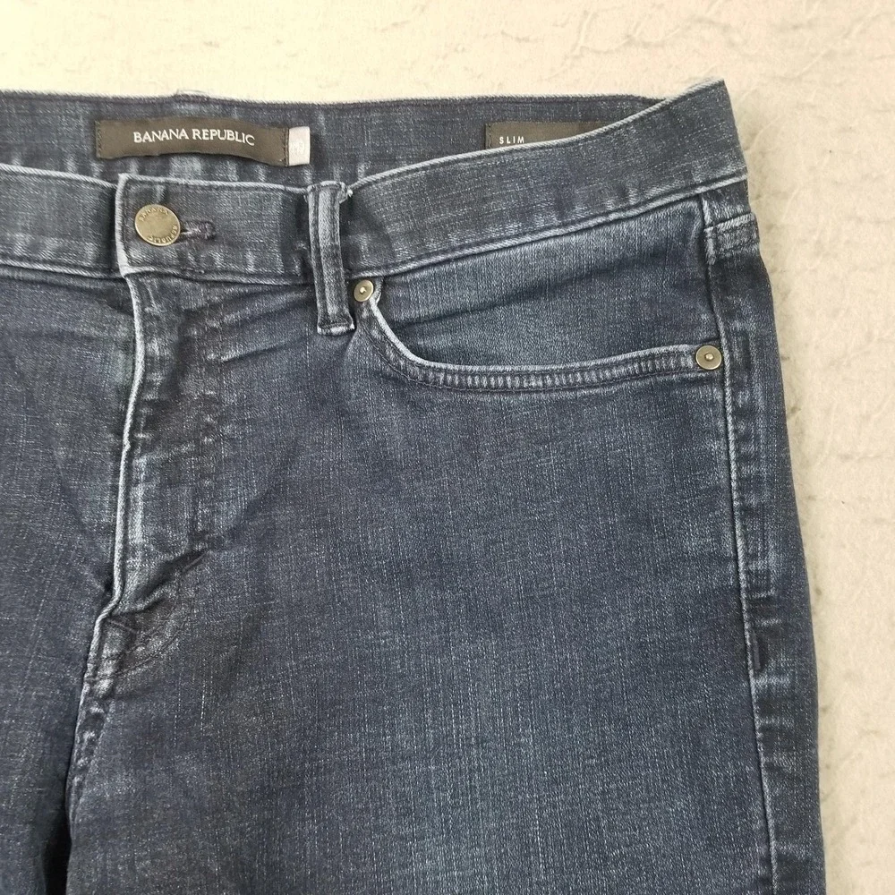 Banana Republic Slim Jeans Mens 35x30 Blue Medium Wash Stretch Denim Pants